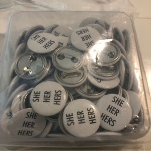 NIB Box of 100pc Lapel Pronoun Pins